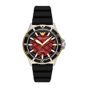  Shop Authentic Emporio Armani Meccanico Automatic Red Dial Black Silicon Strap Watch For Men - AR60070 - Luxxuri