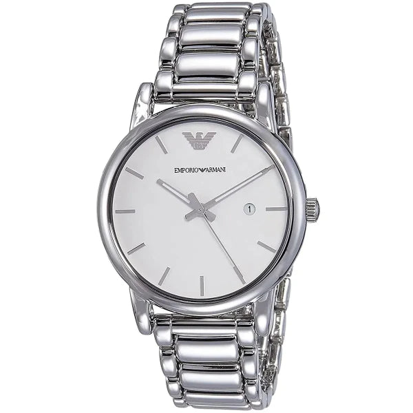  Shop Authentic Emporio Armani Classic Luigi Quartz Silver Dial Silver Steel Strap Watch For Men - AR1854 - Luxxuri