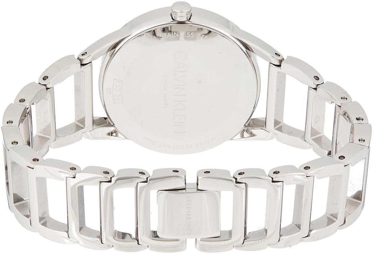  Shop Authentic Calvin Klein Stately White Dial Silver Steel Strap Watch for Women - K3G23126 - Luxxuri