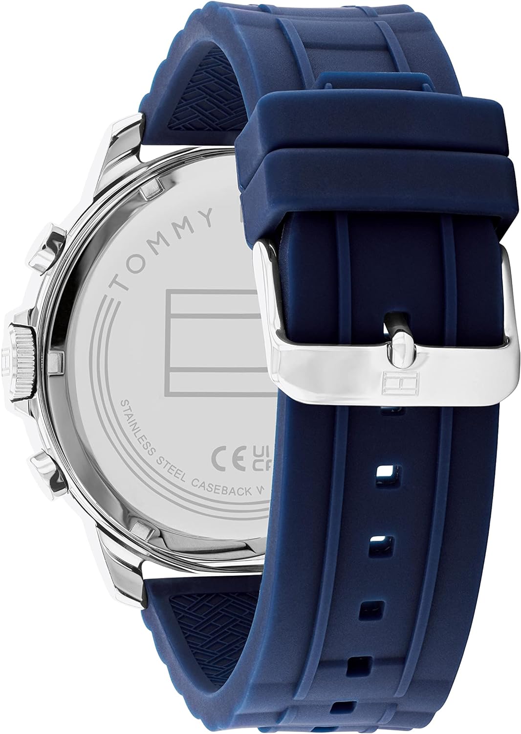  Shop Authentic Tommy Hilfiger Luca Chronograph Blue Dial Blue Silicone Strap Watch For Men - 1710489 - Luxxuri