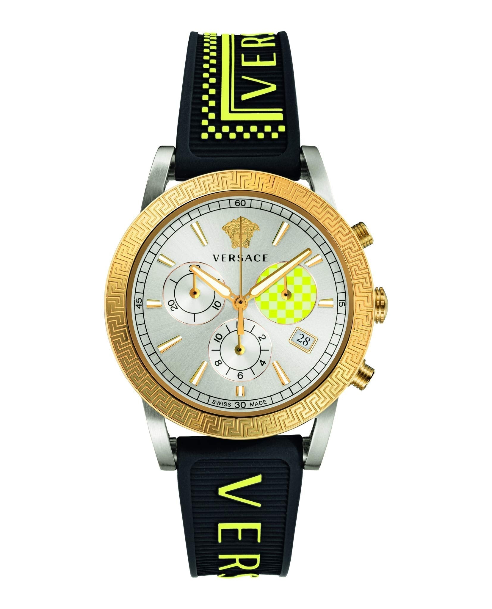  Shop Authentic Versace Sports Tech Chronograph Silver Dial Black Rubber Strap Watch for Women - VELT00519 - Luxxuri
