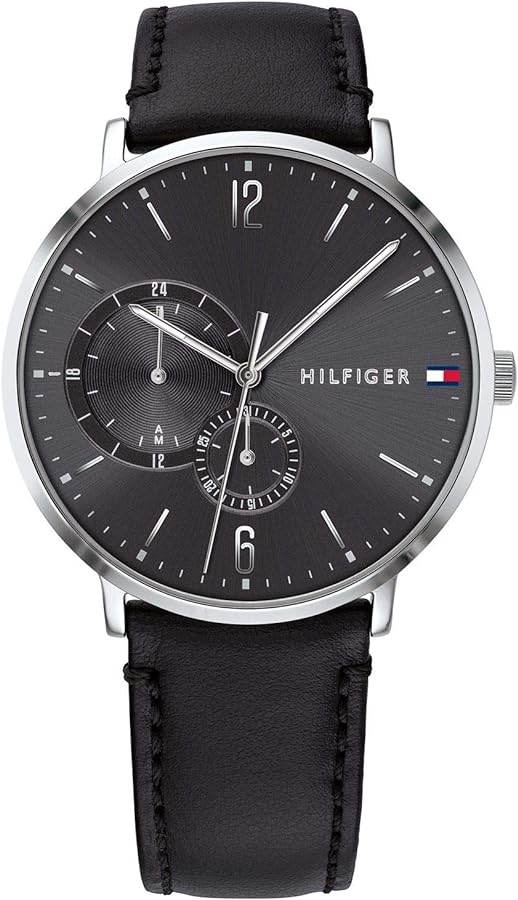  Shop Authentic Tommy Hilfiger Brooklyn Black Dial Black Leather Strap Watch for Men - 1791509 - Luxxuri