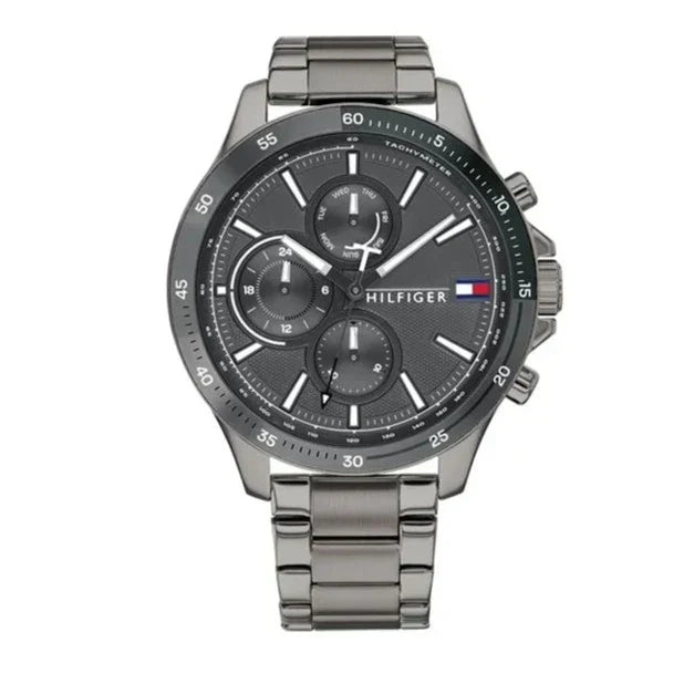  Shop Authentic Tommy Hilfiger Bank Grey Dial Grey Steel Strap Watch for Men - 1791719 - Luxxuri