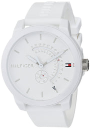  Shop Authentic Tommy Hilfiger Denim Analog White Dial White Rubber Strap Watch for Men - 1791481 - Luxxuri