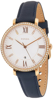  Shop Authentic Fossil Jacqueline White Dial Blue Leather Strap Watch for Women - ES4291 - Luxxuri