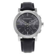  Shop Authentic Burberry The City Chronograph Black Dial Black Leather Strap Watch for Men - BU9356 - Luxxuri