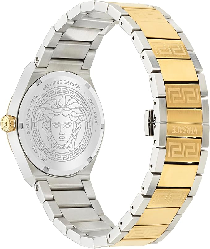  Shop Authentic Versace V-Auria Quartz Blue Dial Two Tone Steel Strap Watch for Men - VE0F00325 - Luxxuri