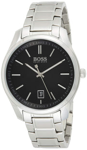  Shop Authentic Hugo Boss Governer Black Dial Silver Steel Strap Watch for Men - 1513488 - Luxxuri