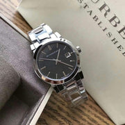 Shop Authentic Burberry The City Black Dial Silver Steel Strap Watch for Women - BU9101 - Luxxuri