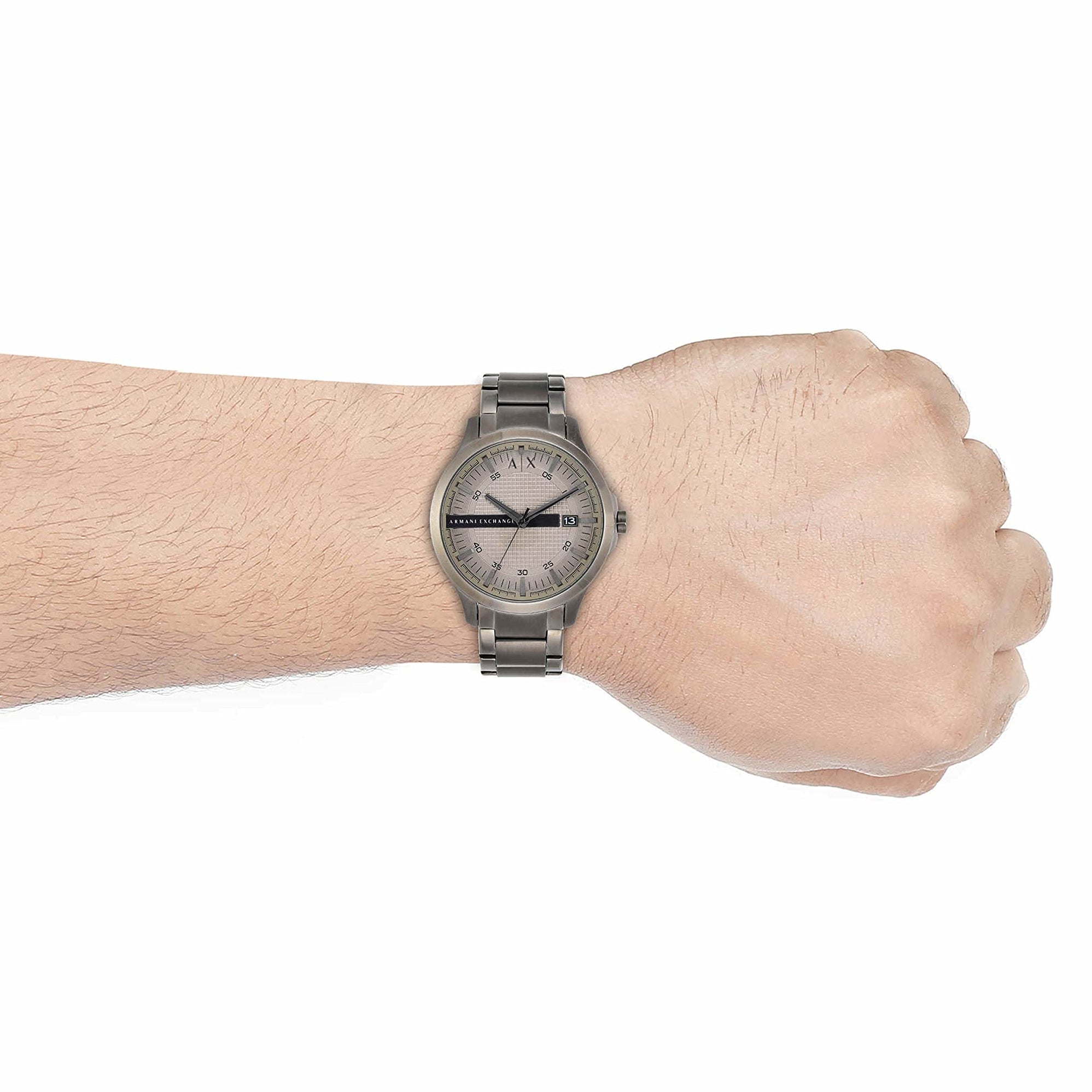  Shop Authentic Armani Exchange Hampton Chronograph Grey Dial Grey Steel Strap Watch For Men - AX2194 - Luxxuri