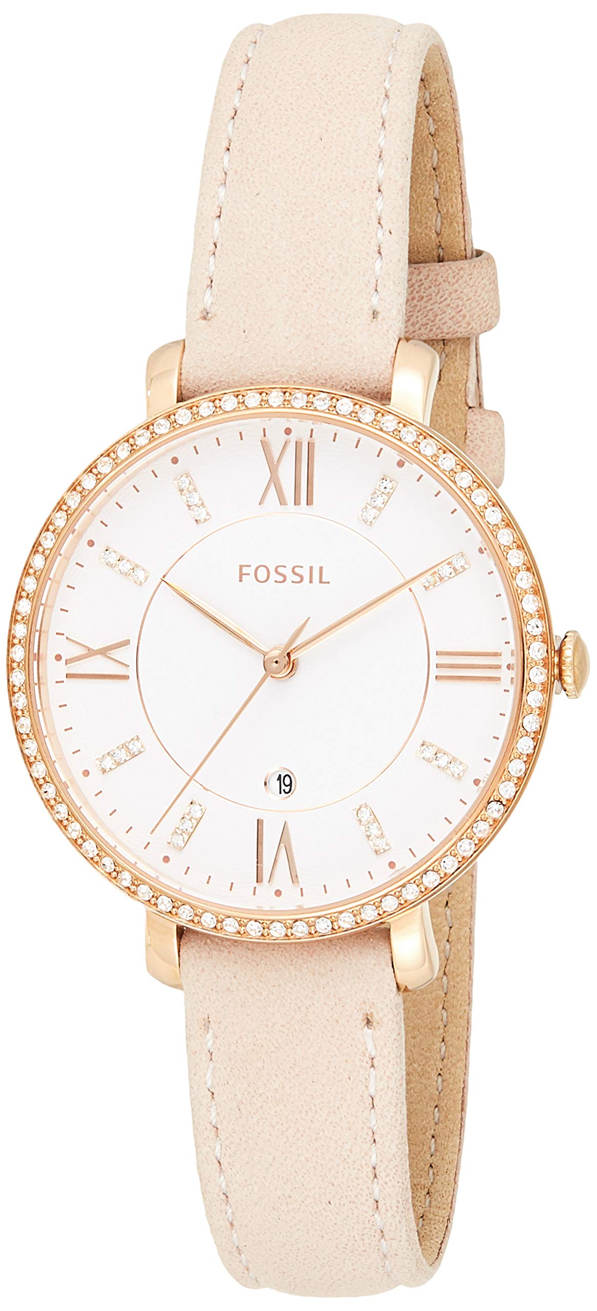  Shop Authentic Fossil Jacqueline White Dial Pink Leather Strap Watch for Women - ES4303 - Luxxuri