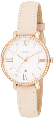  Shop Authentic Fossil Jacqueline White Dial Pink Leather Strap Watch for Women - ES4303 - Luxxuri