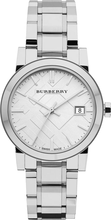  Shop Authentic Burberry The City White Dial Silver Steel Strap Watch for Women - BU9100 - Luxxuri