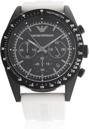  Shop Authentic Emporio Armani Sportivo Chronograph Black Dial White Rubber Strap Watch For Men - AR6112 - Luxxuri