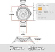  Shop Authentic Michael Kors Wren Chronograph Silver Dial Silver Steel Strap Watch for Women - MK7429 - Luxxuri