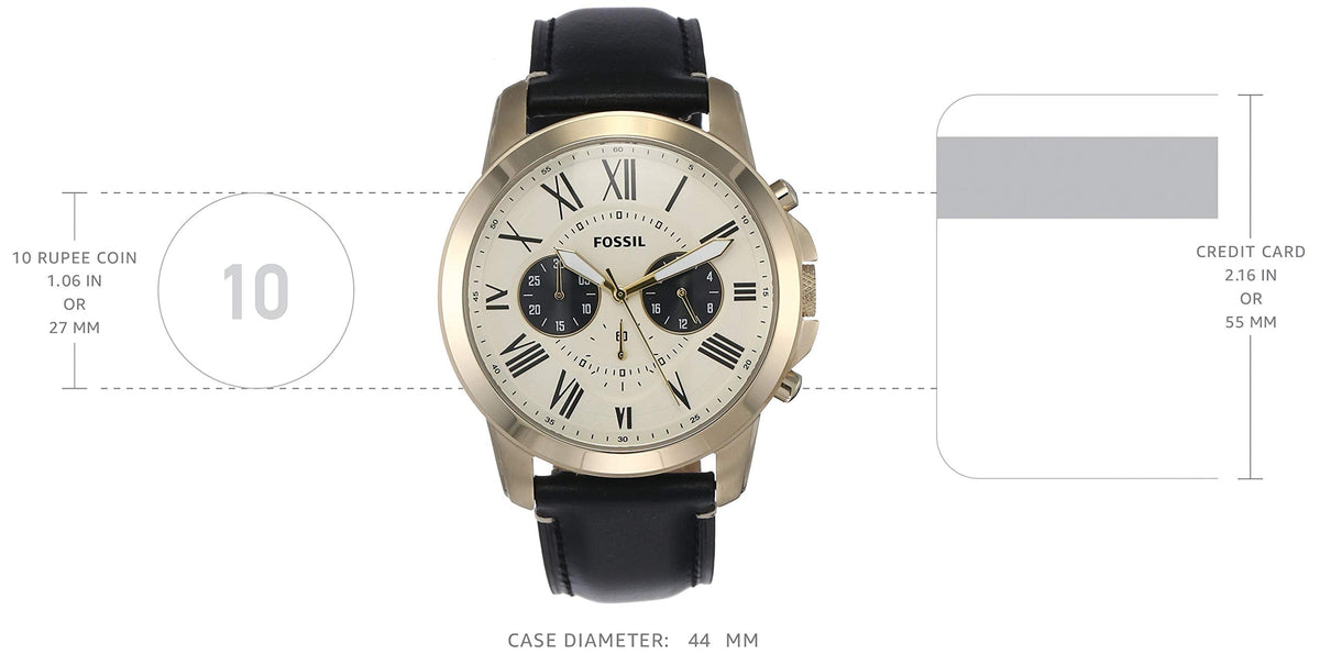  Shop Authentic Fossil Grant Chronograph White Dial Black Leather Strap Watch for Men - FS5272 - Luxxuri