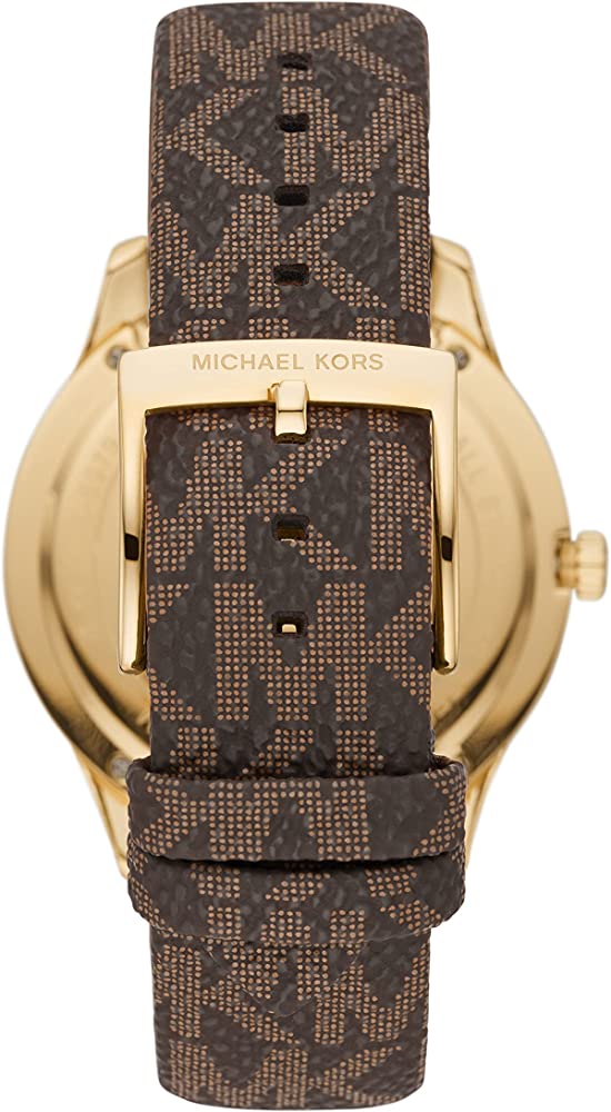  Shop Authentic Michael Kors Runway Quartz Black Dial Brown Leather Strap Watch For Women - MK6979 - Luxxuri