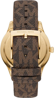  Shop Authentic Michael Kors Runway Quartz Black Dial Brown Leather Strap Watch For Women - MK6979 - Luxxuri