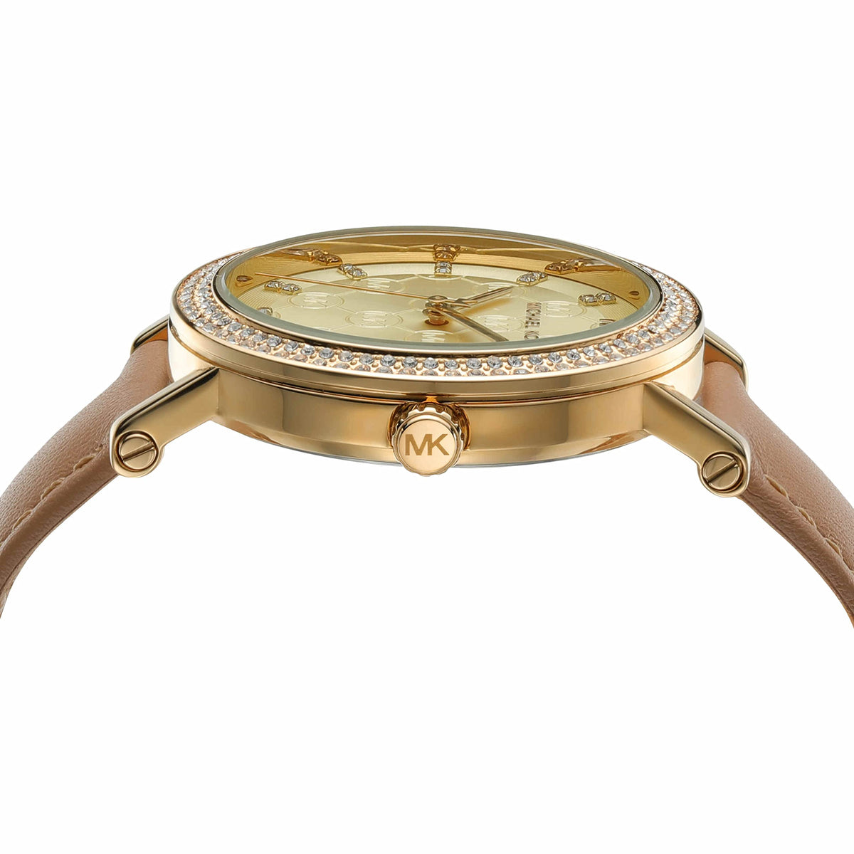  Shop Authentic Michael Kors Corey Analog Gold Dial Brown Leather Strap Watch for Women - MK2986 - Luxxuri