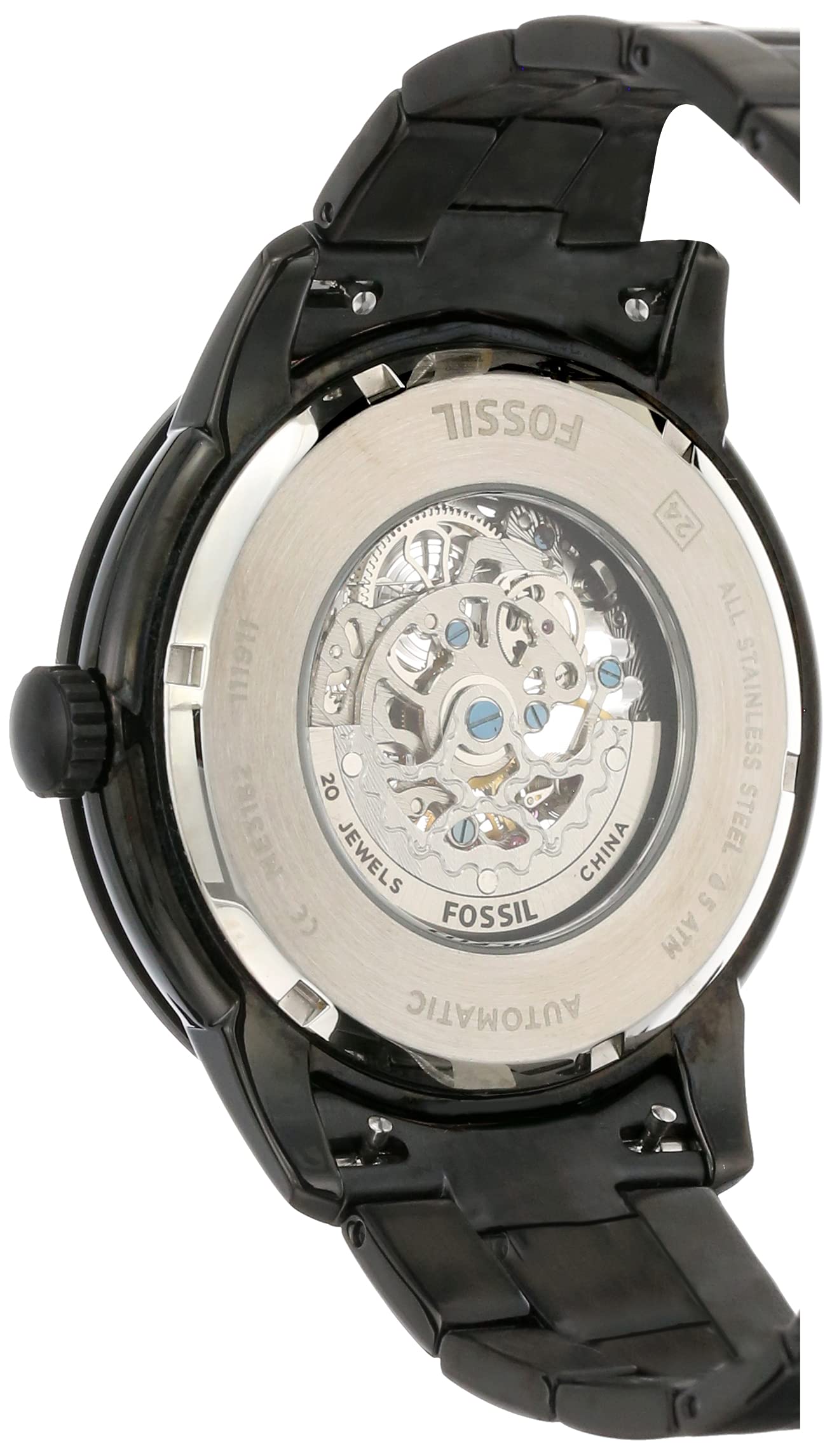  Shop Authentic Fossil Modern Machine Automatic Skeleton Grey Dial Black Steel Strap Watch for Men - ME3134 - Luxxuri