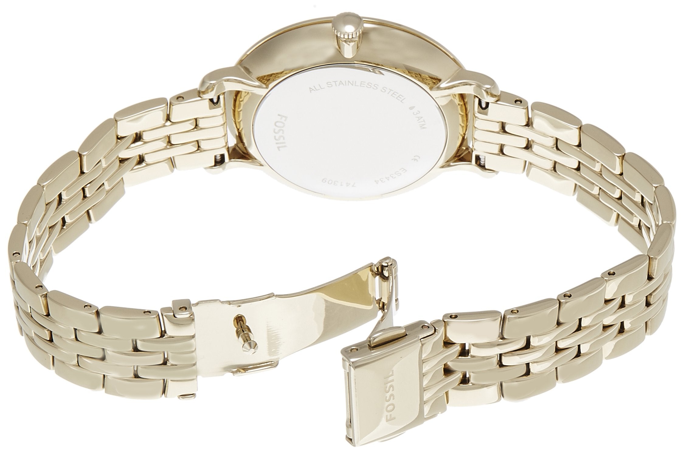  Shop Authentic Fossil Jacqueline White Dial Gold Steel Strap Watch for Women - ES3434 - Luxxuri