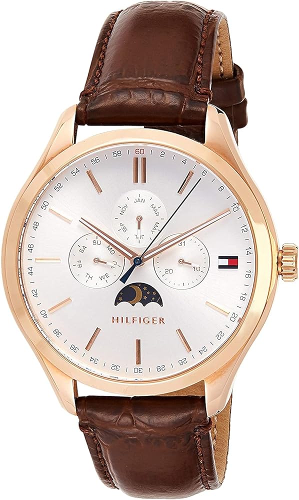  Shop Authentic Tommy Hilfiger Oliver Chronograph White Dial Brown Leather Strap Watch for Men - 1791306 - Luxxuri