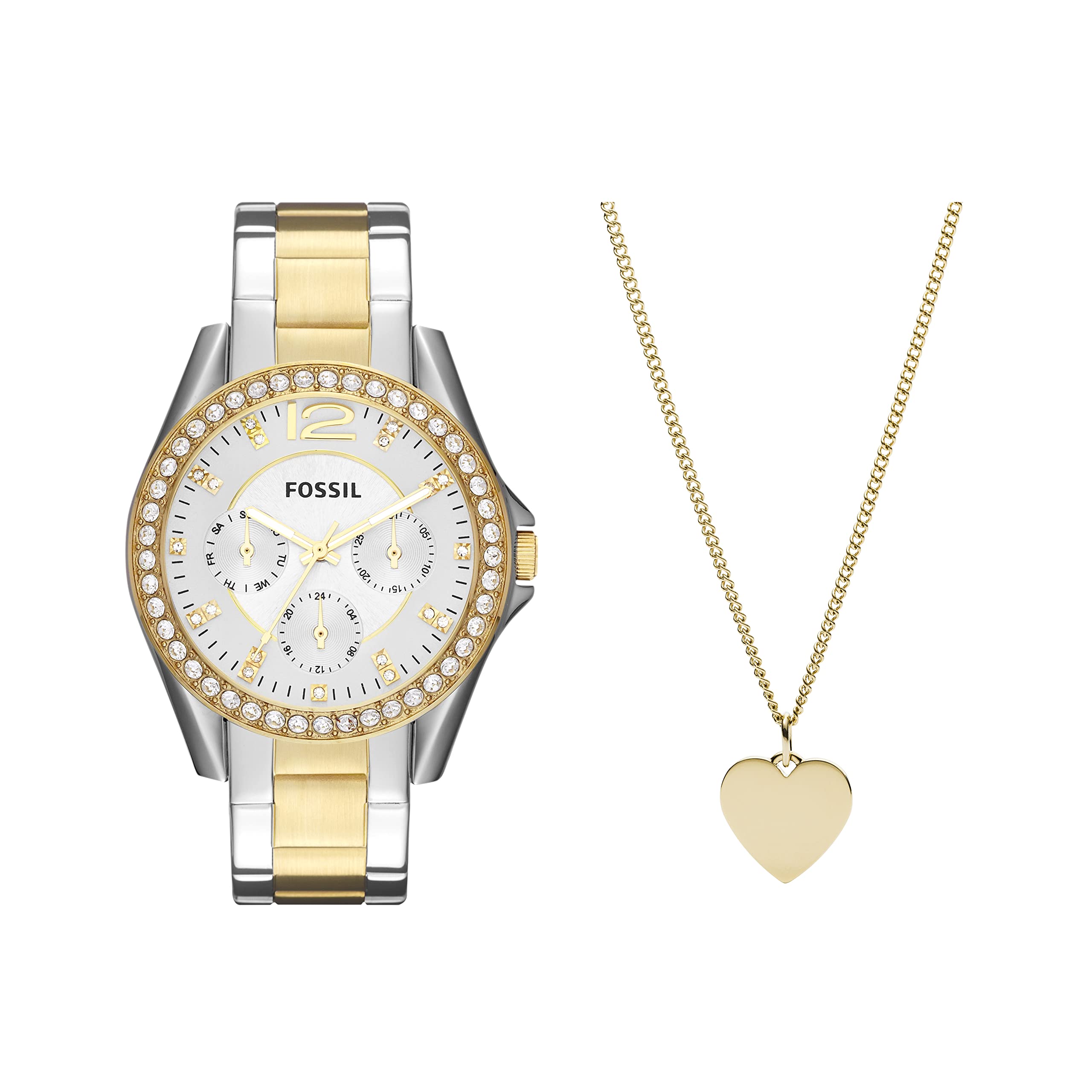  Shop Authentic Fossil Riley White Dial Two Tone Steel Strap Watch for Women - ES3204 - Luxxuri