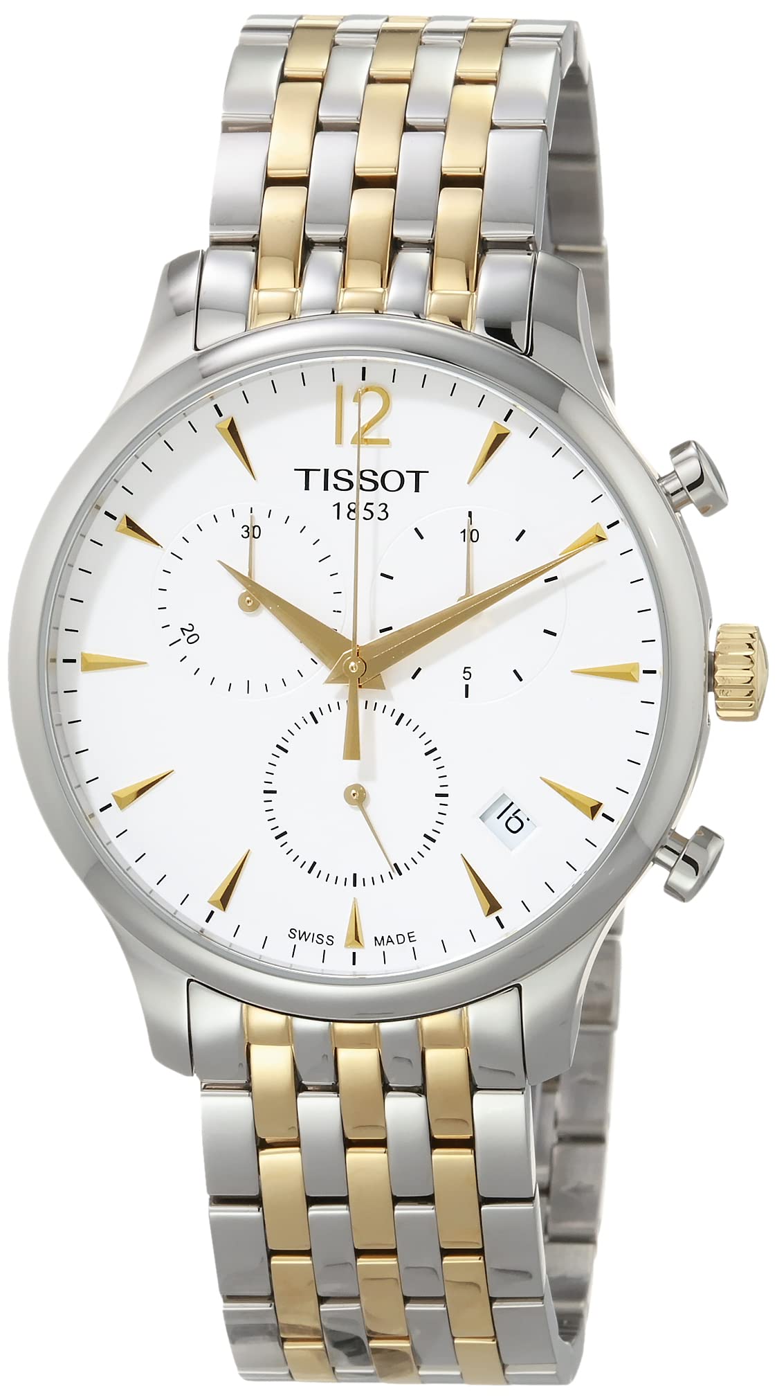  Shop Authentic Tissot T Classic Tradition Chronograph White Dial Two Tone Steel Strap Watch For Men - T063.617.22.037.00 - Luxxuri