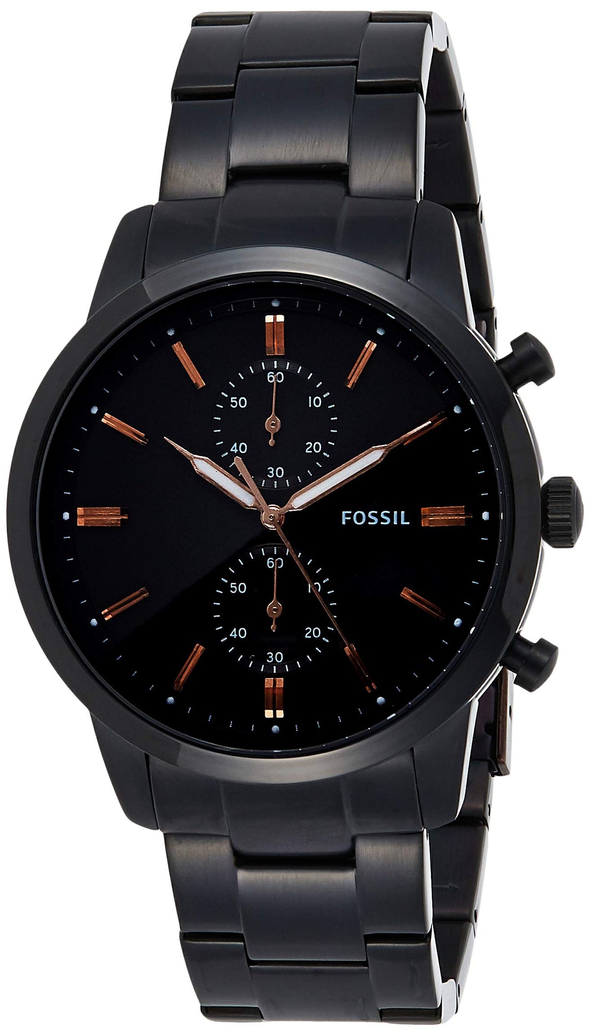  Shop Authentic Fossil Townsman Chronograph Black Dial Black Steel Strap Watch for Men - FS5379 - Luxxuri
