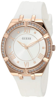  Shop Authentic Guess Cosmo Diamonds Silver Dial White Rubber Strap Watch for Women - GW0034L2 - Luxxuri