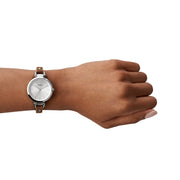  Shop Authentic Fossil Georgia White Dial Brown Leather Strap Watch for Women - ES3060 - Luxxuri