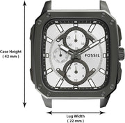  Shop Authentic Fossil Inscription Multifunction Silver Dial Grey Steel Strap Watch for Men - BQ2657 - Luxxuri