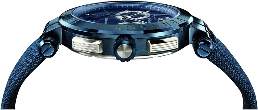  Shop Authentic Versace Aion Chronograph Blue Dial Blue Leather Strap Watch for Men - VBR070017 - Luxxuri