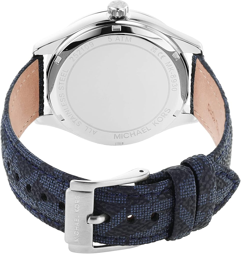  Shop Authentic Michael Kors Benning Three Hand Silver Dial Blue Leather Strap Watch For Men - MK8930 - Luxxuri