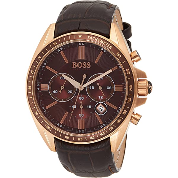  Shop Authentic Hugo Boss Driver Sport Chronograph Brown Dial Brown Leather Strap Watch for Men - 1513093 - Luxxuri