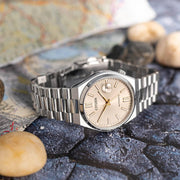  Shop Authentic Citizen Tsuyosa Automatic Oatmeal White Dial Silver Steel Strap Watch For Men - NJ0151-88W - Luxxuri