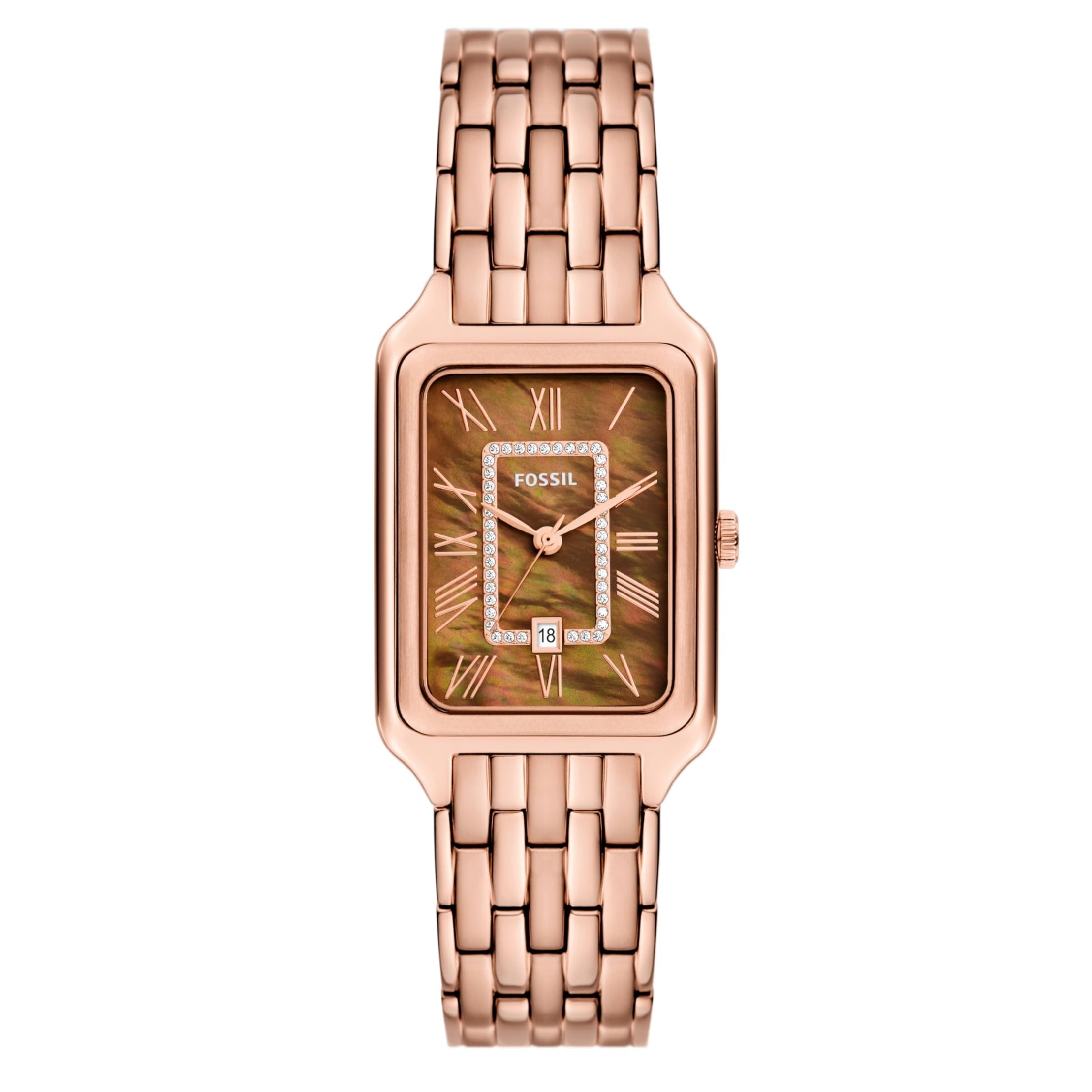  Shop Authentic Fossil Raquel Three Hand Date Brown Dial Rose Gold Steel Strap Watch For Women - ES5323 - Luxxuri