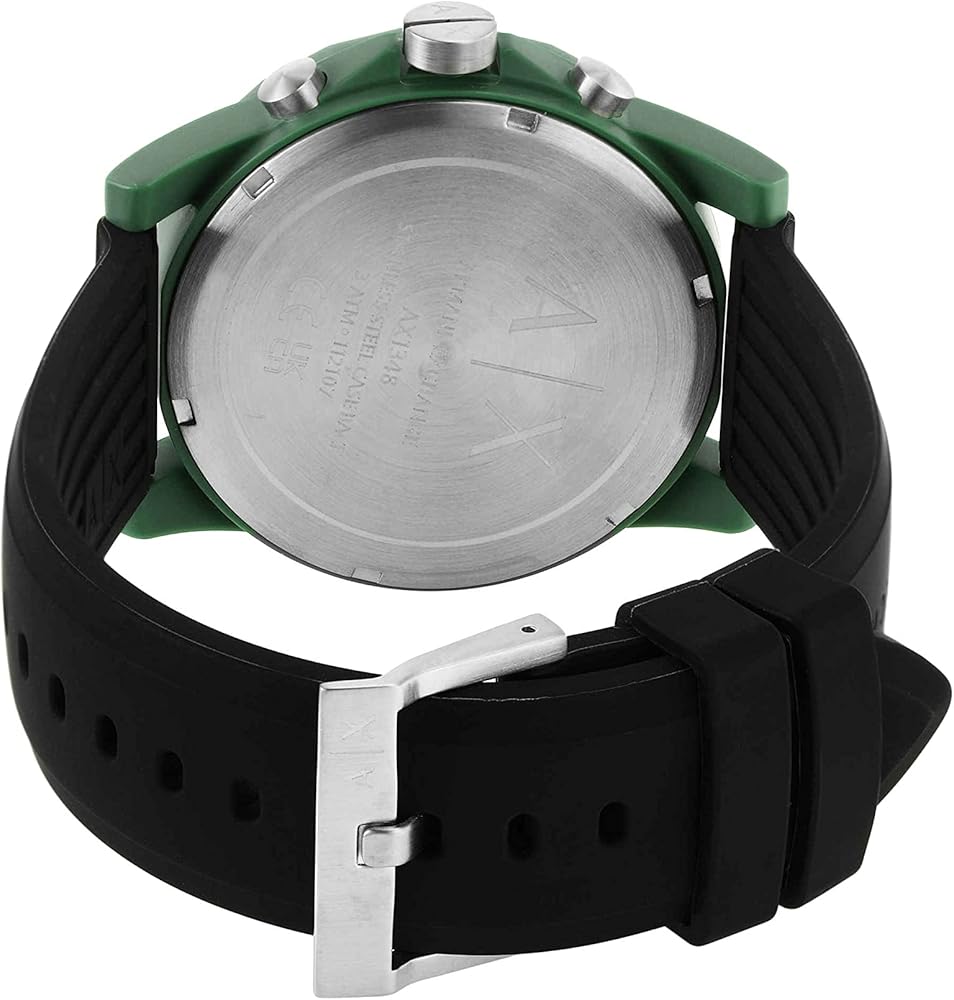  Shop Authentic Armani Exchange Outerbanks Chronograph Black Dial Black Silicone Strap Watch For Men - AX1348 - Luxxuri