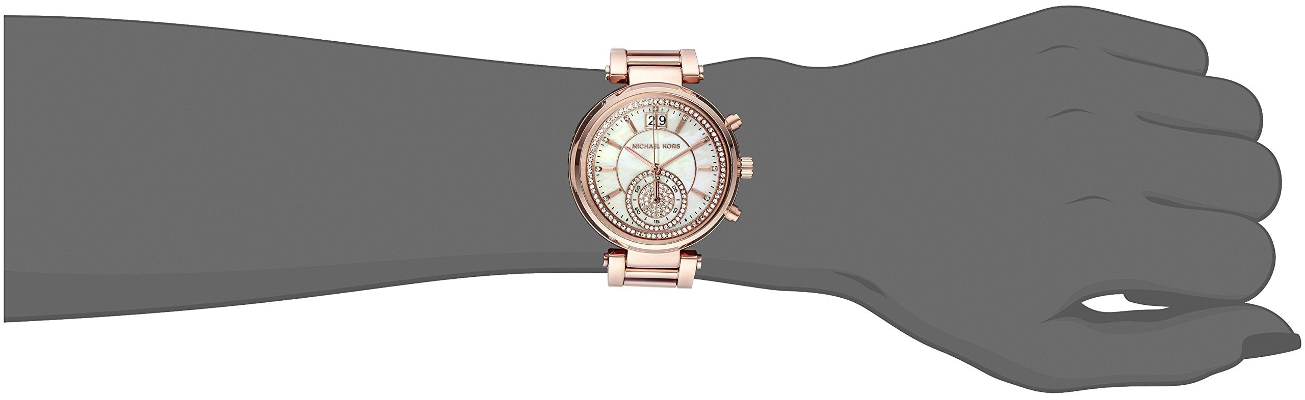 Shop Authentic Michael Kors Sawyer Mother of Pearl White Dial Rose Gold Steel Strap Watch for Women - MK6282 - Luxxuri