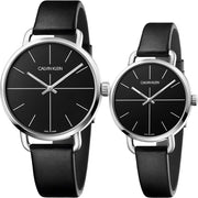  Shop Authentic Calvin Klein Evan Black Dial Black Leather Strap Watch for Men - K7B211CZ - Luxxuri