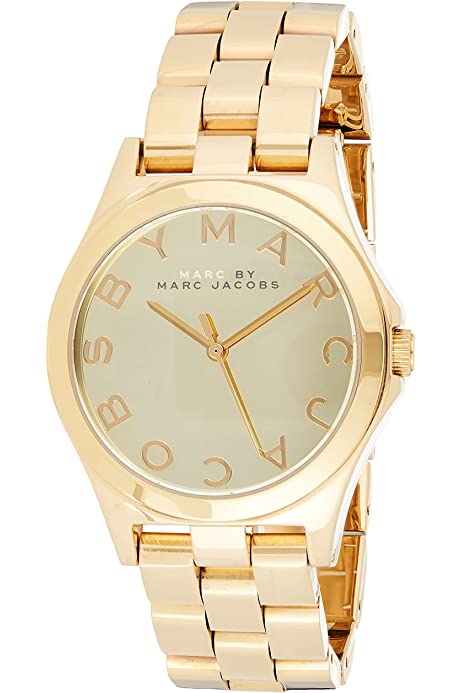  Shop Authentic Marc Jacobs Henry Gold Dial Gold Steel Strap Watch for Women - MBM3211 - Luxxuri