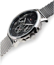  Shop Authentic Tommy Hilfiger Chronograph Black Dial Silver Mesh Bracelet Watch for Men - 1791292 - Luxxuri