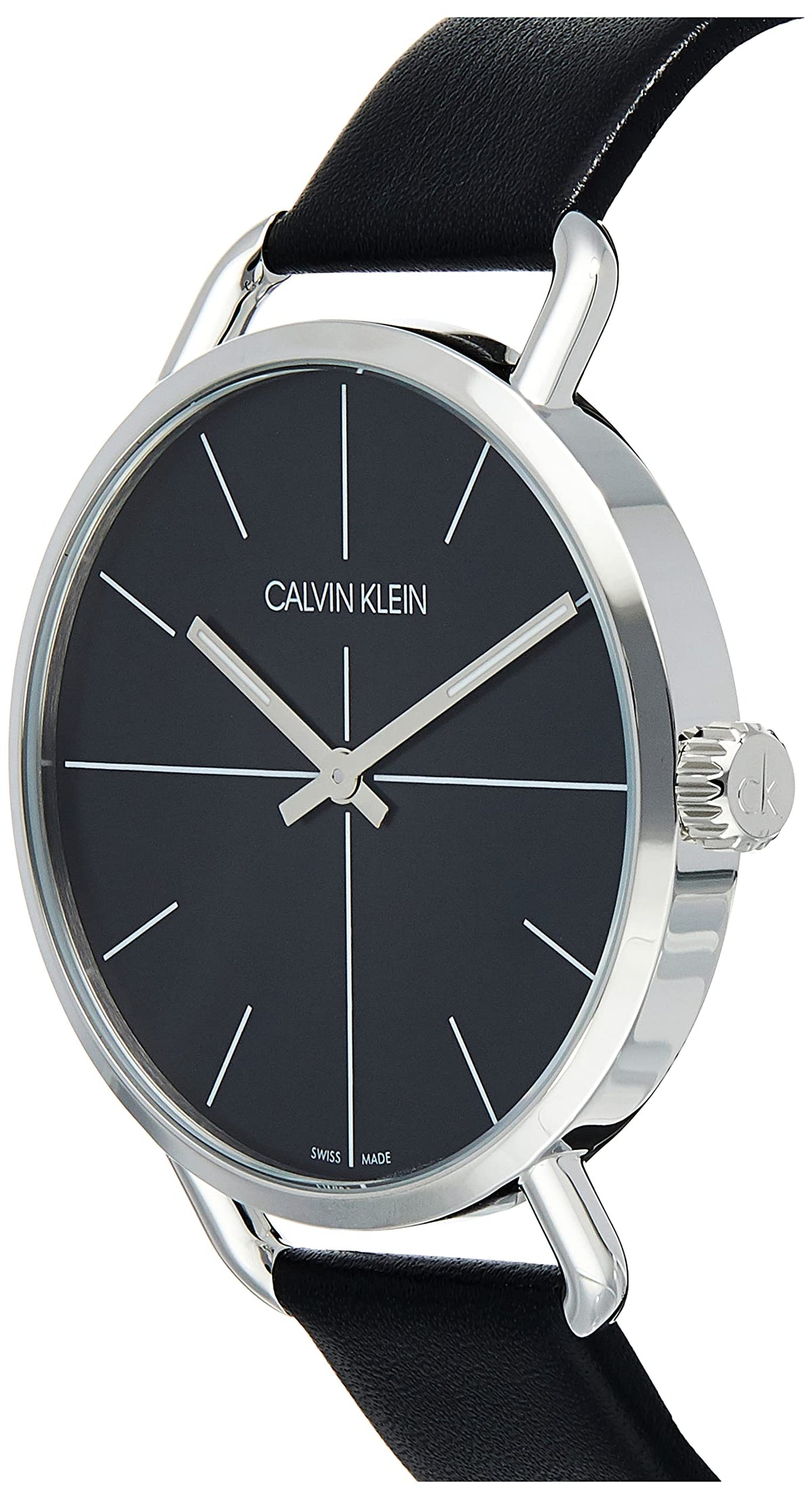  Shop Authentic Calvin Klein Evan Black Dial Black Leather Strap Watch for Men - K7B211CZ - Luxxuri