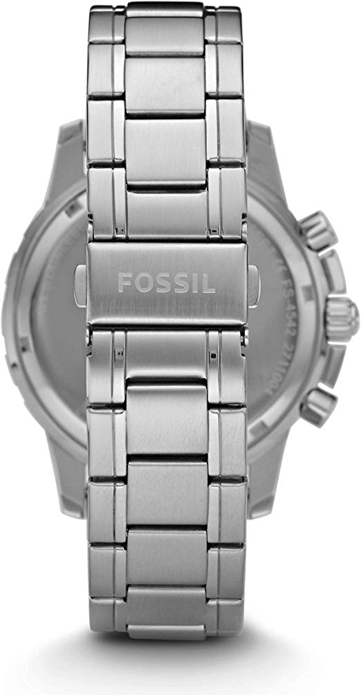  Shop Authentic Fossil Dean Chronograph Black Dial Silver Steel Strap Watch for Men - FS4542 - Luxxuri