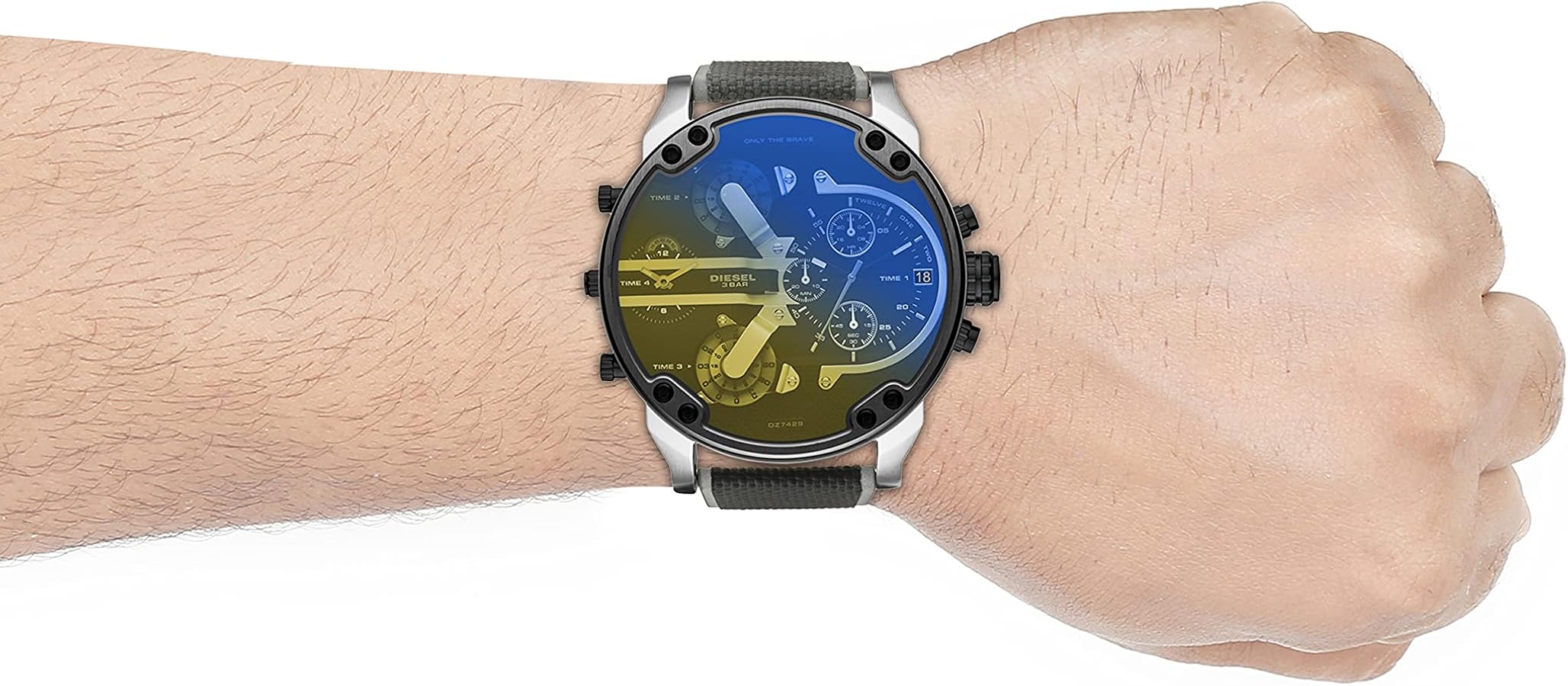 Shop Authentic Diesel Mr. Daddy 2.0 Chronograph Black Dial Grey Nylon Strap Watch For Men - DZ7429 - Luxxuri