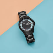  Shop Authentic Armani Exchange Hampton Skeleton Grey Dial Blue Steel Strap Watch For Men - AX2401 - Luxxuri