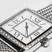  Shop Authentic Guess Highline White Dial Silver Mesh Bracelet Watch For Women - W0826L1 - Luxxuri