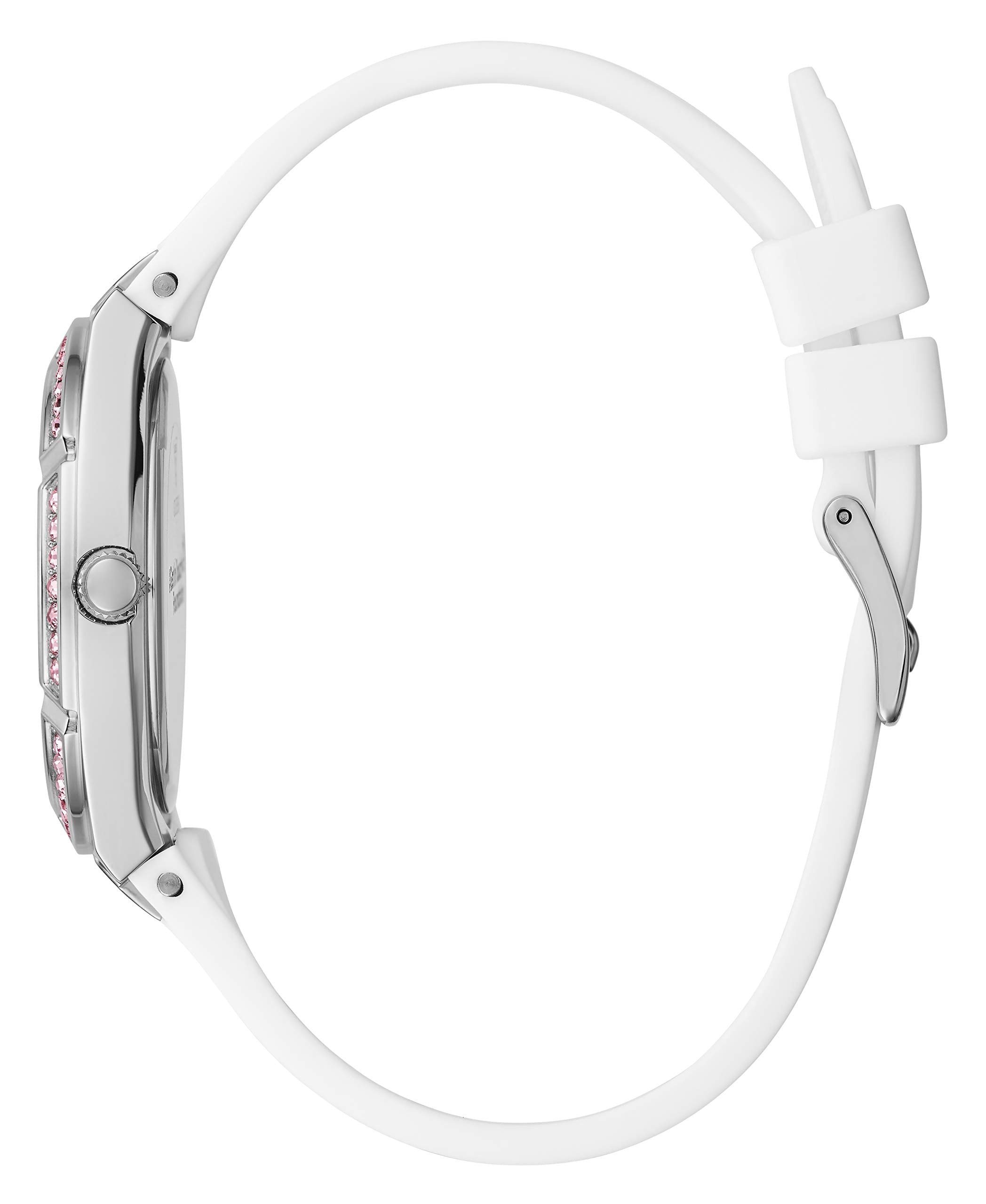  Shop Authentic Guess Sparkling Silver Dial White Rubber Strap Watch For Women - GW0032L1 - Luxxuri