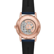  Shop Authentic Emporio Armani Meccanico Automatic Blue Dial Blue Leather Strap Watch For Men - AR60050 - Luxxuri
