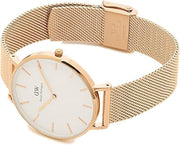  Shop Authentic Daniel Wellington Petite Melrose White Dial Rose Gold Mesh Strap Watch For Women - DW00100305 - Luxxuri